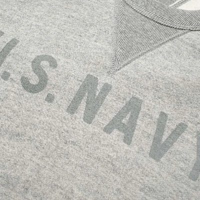 Shop The Real Mccoys The Real Mccoy's U.s. Navy Reflector Crew Sweat In Grey