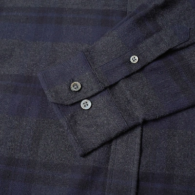 Shop Norse Projects Anton Brushed Flannel Check Shirt In Blue