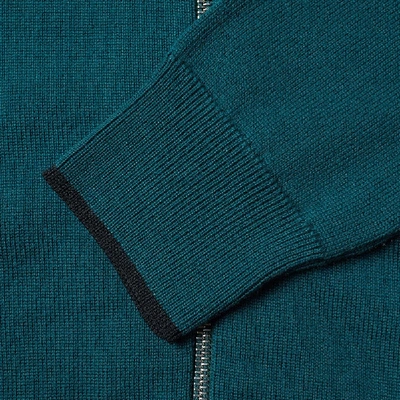 Shop Kenzo Tiger Zip Knit Cardigan In Green