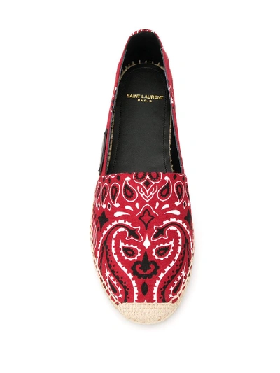 Shop Saint Laurent Embroidered Espadrillas In Red