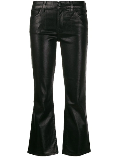 Shop J Brand Mid Rise Cropped Selena Jeans In Black