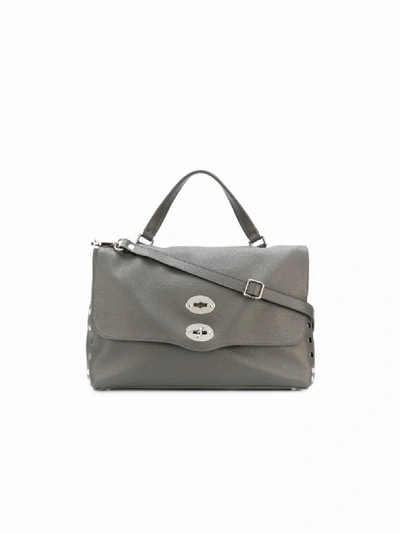 Shop Zanellato Postina Leather Bag In Grey