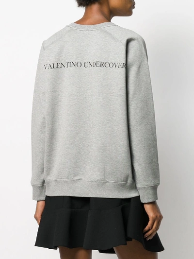 Shop Valentino Go Logo Lovers Sweatshirt In Grey