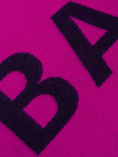 Shop Balenciaga Jacquard Logo Scarf In Violet