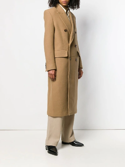 Shop Ami Alexandre Mattiussi Long Lined Coat In Brown