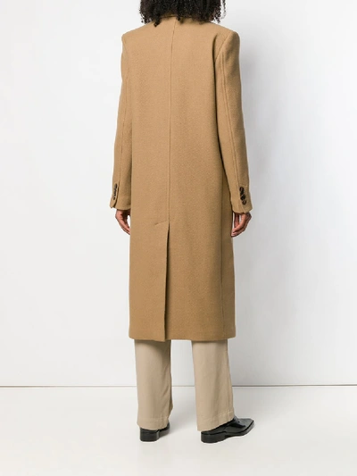Shop Ami Alexandre Mattiussi Long Lined Coat In Brown