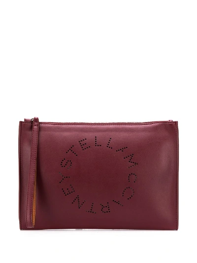 Shop Stella Mccartney Stella Logo Pouch In Red