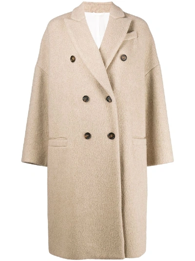 Shop Brunello Cucinelli Cashmere Coat In White