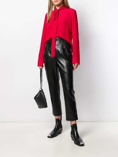 Shop Haider Ackermann Silk Shawl Collar Shirt In Red