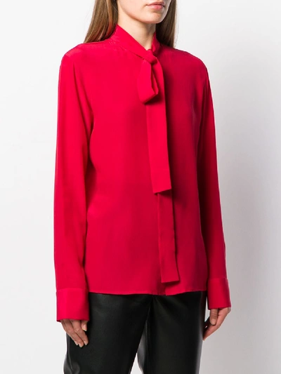 Shop Haider Ackermann Silk Shawl Collar Shirt In Red