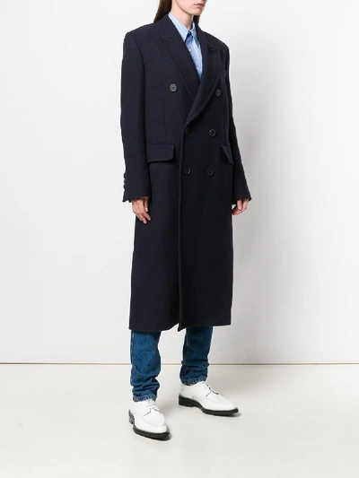 Shop Ami Alexandre Mattiussi Long Lined Coat In Blue