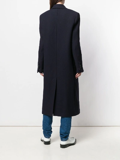 Shop Ami Alexandre Mattiussi Long Lined Coat In Blue