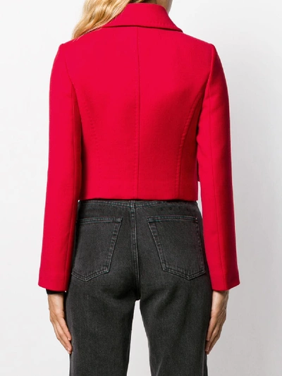 Shop Dolce & Gabbana Cropped Jacket With Decorated Buttons In Red