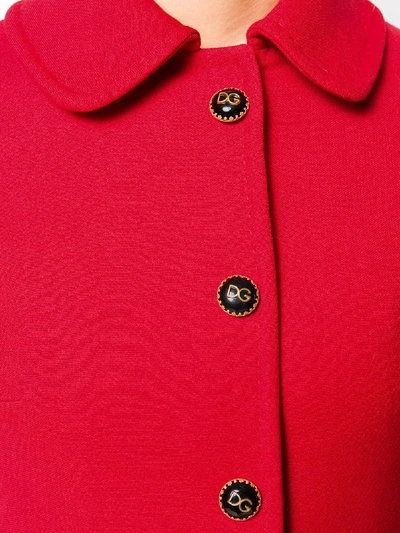 Shop Dolce & Gabbana Cropped Jacket With Decorated Buttons In Red
