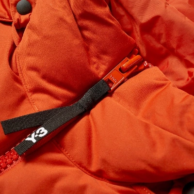 Shop Y-3 Seamless Hooded Down Vest In Orange