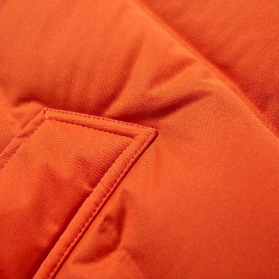 Shop Y-3 Seamless Hooded Down Vest In Orange