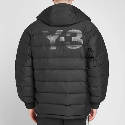 Shop Y-3 Seamless Hooded Down Jacket In Black