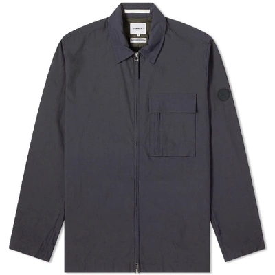 Shop Norse Projects Jens Dry Zip Jacket In Blue