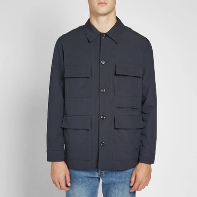 Shop Norse Projects Kyle Pocket Overshirt In Blue
