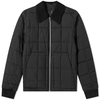 Shop Helmut Lang Fur Collar Quilted Bomber Jacket In Black