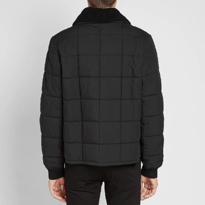 Shop Helmut Lang Fur Collar Quilted Bomber Jacket In Black