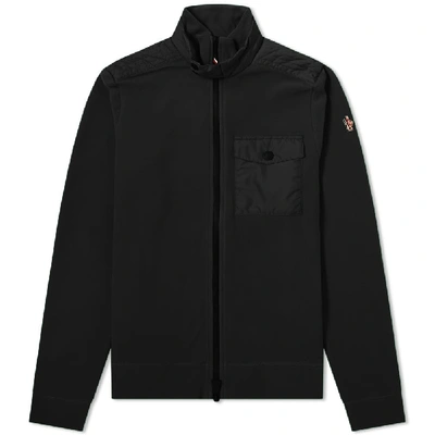 Shop Moncler Grenoble Nylon Patch Zip Fleece In Black