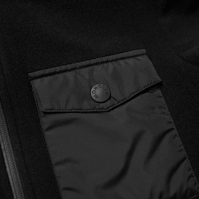 Shop Moncler Grenoble Nylon Patch Zip Fleece In Black