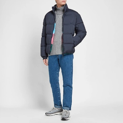 Shop Kenzo Reversible Down Jacket In Blue