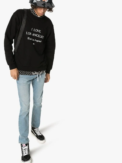Shop 424 I Love La Cotton Sweatshirt In Black