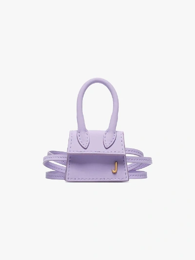 Shop Jacquemus Purple Le Chiquiti Leather Mini Bag
