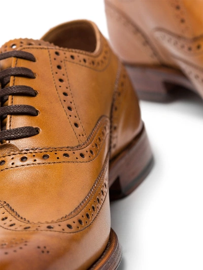 Shop Grenson Brown Dylan Leather Brogues