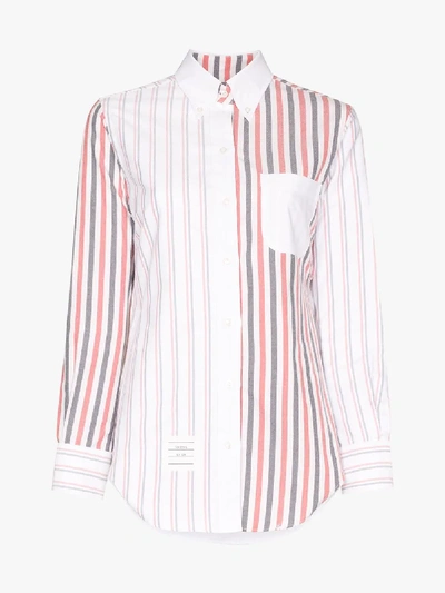 Shop Thom Browne Patchwork Stripe Shirt In White