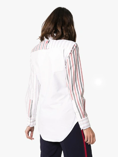 Shop Thom Browne Patchwork Stripe Shirt In White