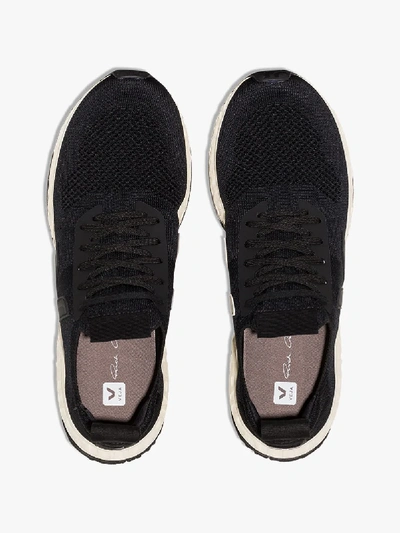 Shop Rick Owens Veja X Veja Black Knit Low Top Sneakers