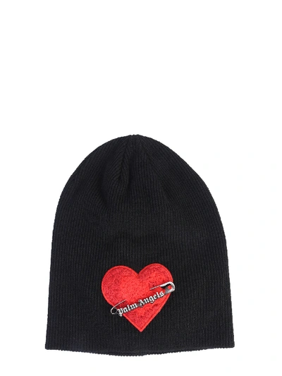 Shop Palm Angels Knitted Hat In Black