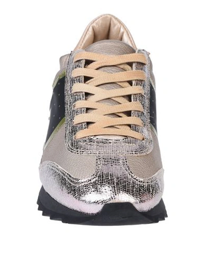 Shop Philippe Model Woman Sneakers Beige Size 7 Textile Fibers, Soft Leather