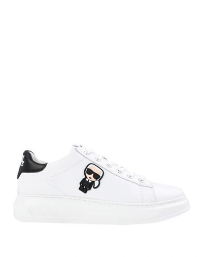 Shop Karl Lagerfeld Kapri Karl Ikonic Lo Lace Woman Sneakers White Size 6 Bovine Leather