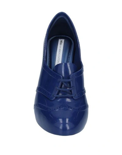 Shop Melissa Woman Lace-up Shoes Midnight Blue Size 7 Rubber