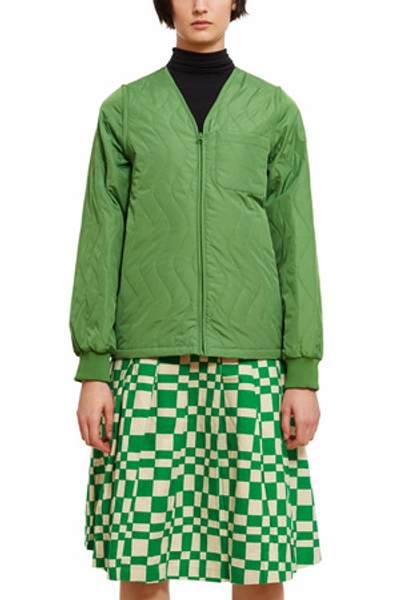 Shop Stussy Opening Ceremony Stall Zipoff Quilted Liner Jacket In Lime