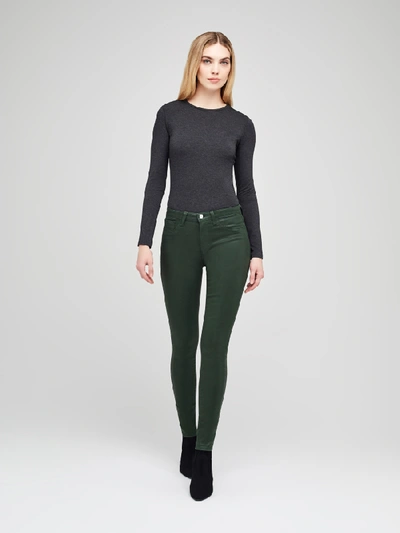 Shop L Agence Marguerite Coated Jean In Moss