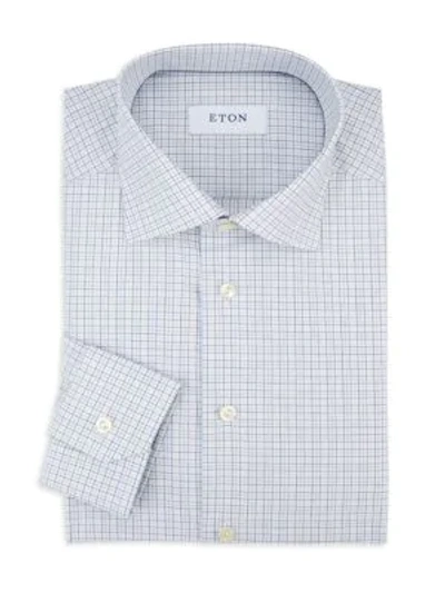 Shop Eton Slim-fit Check Dress Shirt In Blue