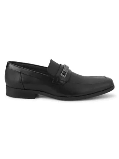 Shop Calvin Klein Jameson Leather Loafers In Black