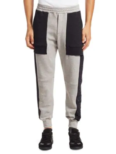 Shop Alexander Mcqueen Pocket Detail Logo Sweatpants In Black Grey