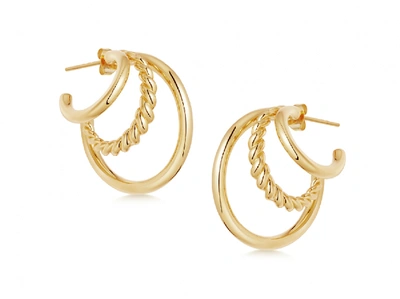 Shop Missoma Trinial Radial Hoop Earrings In Gold