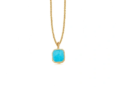 Shop Missoma Turquoise Gold Charm Necklace In Blue/gold