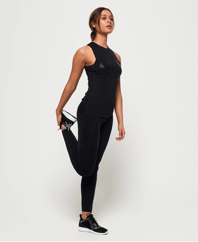 Shop Superdry Women's Performance Compression Flock Leggings Black Size: 2