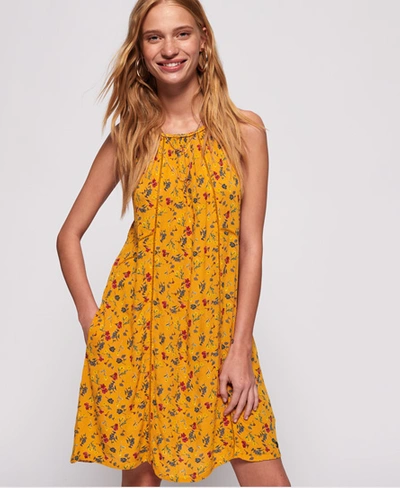 Superdry Riley Lace Halter Dress In Yellow | ModeSens