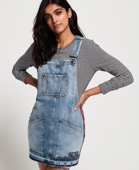 denim dungaree dress