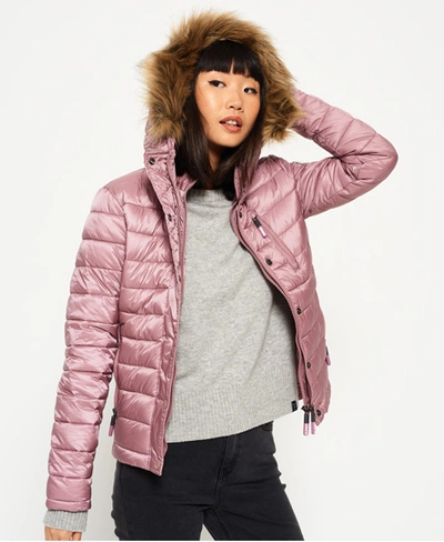Superdry Luxe Fuji Double Zip Hooded Jacket In Pink ModeSens