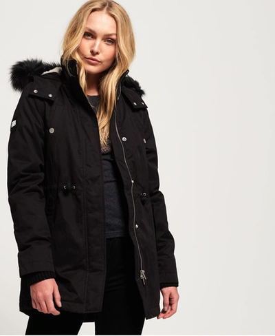 Shop Superdry Model Microfibre Jacket In Black